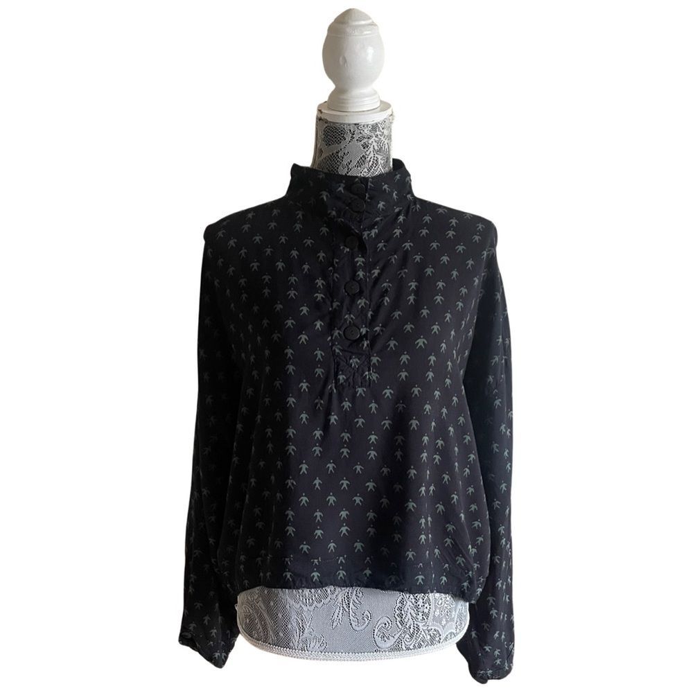VINTAGE We Be Bop Figures Print Long Sleeve Top